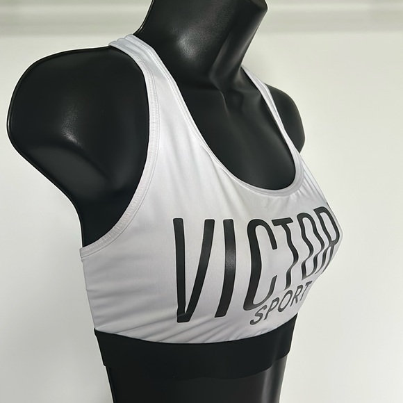 VICTORIA’S SECRET The Player Sports Bra Size XL White & Black Large Logo - Picture 8 of 16